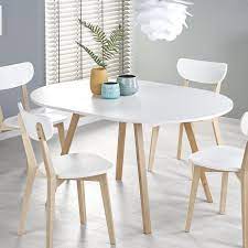 table ronde scandinave avec rallonge 102cm storend table salle a manger table ronde scandinave table blanche et bois