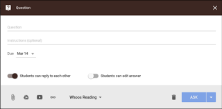 Classrooms Has A Questions Feature Mulitple Choice Or Short Answer This Or That Questions Google Classroom Google Classroom Assignments