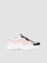 Colour Block Running Sneakers In Buffalo Faux Leather