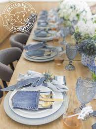 Blue Jean Baby See All The Photos From Ali Fedotowsky Manno S Denim Themed Shower Dining Table Decor Table Setting Decor Diamonds And Denim Party