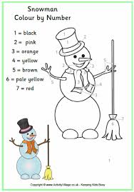 Snowman Colour By Numbers Color By Numbers Christmas Color By Number Christmas Colors