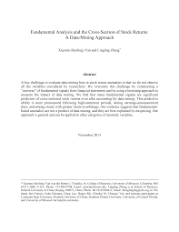 Fundamental Analysis And The Cross-Section Of Stock Returns: A Data-Mining  Approach