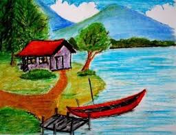 12 Lukisan Bunga Yang Mudah Digambar Bagi Pemula Yang Masih Dalam Tahap Belajar Menggambar Kami Juga Memberikan Contoh Gambar Sk Di 2020 Painting Pemandangan Gambar