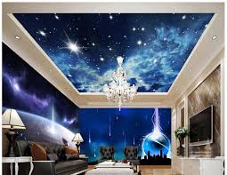 مخصص 3d صور خلفيات 3d سقف الجداريات خلفية الخيال العلمي الفضاء الكوكب حائط الخلفية 3d خلفيات ديكور المنزل Wallpaper Home Decor Wallpaper Science3d Ceiling Murals Aliexpress