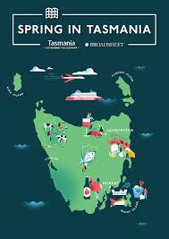 Tasmania In Spring Eirian Chapman Illustrated Map Map Poster Pictorial Maps