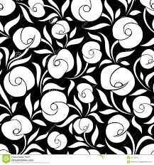 Elegant fabric on dark background. Seamless Black And White Floral Pattern Vector Illustration Floral Pattern Vector Flower Illustration Pattern Flower Illustration
