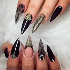 Sep 13, 2017 · sweet pink nails with gold glitter and rhinestones. The Most Beautiful Black Winter Nails Ideas Stylish Belles