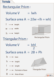 Rectangular Triangular Prism Formula Volume Surface Area Geometry Volume Surfacearea Triangular Prism Geometry Formulas Volume Math