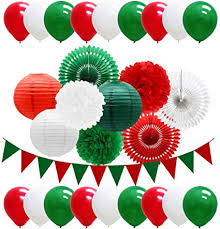 Bathroom is as important as otehr rooms in italian homes, must be cosy and comfortable as the others. Amazon Com Meiduo Red Green White Christmas Fiesta Brands Mexican Italian Party Decorations Paper Fans Lanterns Flower Pom Poms Felt Pennant Balloons For Graduations St Patrick S Day Birthday Baby Shower Toys Games