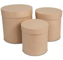 Amazon.com: Tall & Round Paper Mache Boxes with Lids (Set of ...