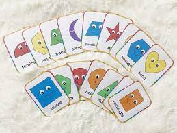 2d shapes flashcards printable shape flash card for babies etsy cards editable