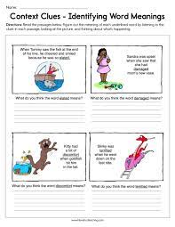 Context Clues Identifying Word Meaning Worksheet Context Clues Worksheets Context Clues Have Fun Teaching