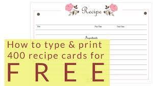 These printable recipe cards became hugely popular during the 30s and the 40s. 400 Free Recipe Cards How To Type And Print Free Recipe Cards Cookbook People