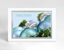 Frosted Blue Ornaments Holiday Card 300728 The Gallery Collection Holiday Cards Business Greeting Cards Business Holiday Cards