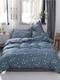 Black And White Moon Duvet Cover Set Moon Star Print Sheet Set Bed Sheet Sets Bedding Sets Star Bedroom