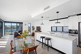 open plan australian kitchen, dining