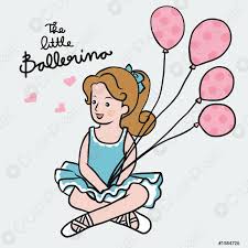 Dessin a imprimer fille avec ballons. La Petite Ballerine Fille Avec Ballon Dessin Anime Vector Illustration Vecteur Stock Crushpixel
