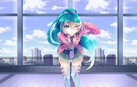 She was the first vocaloid to be developed by the company, following their commercial release handle of yamaha corporation developed vocals meiko and kaito, making her the third vocaloid to be sold commercially by the company. Wallpaper Girl Vocaloid Hatsune Miku Anime Images For Desktop Section Art Download