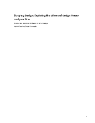 PDF) Studying Design: Exploring the drivers of design theory and practice