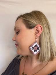 Granny Square Earrings (various Colors)
