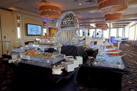 This Beautiful Ice Carved Buffet Display Was Created For The 2012 Nba All Star Festivities In Orlando Ice Carving Ice Sculptures Cold Meals