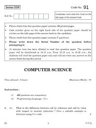 Computer science paper 2 class 12 hsc board 2020. Previous Year Computer Science Question Paper For Cbse Class 12 2014