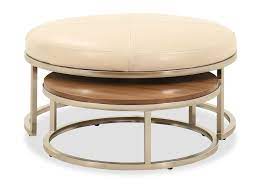 38 w round ottoman coffee table tufted velour upholstery blush modern classic. Two Piece Contemporary Nesting Ottomans In Ivory Mathis Brothers Furniture Nesting Coffee Tables Ottoman Coffee Table Ottoman Table
