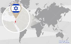 Weltkarte (politisch) übersichtskarte / regionen der welt. Weltkarte Mit Vergrosserten Israel Israel Flagge Und Karte Lizenzfrei Nutzbare Vektorgrafiken Clip Arts Illustrationen Image 49902013