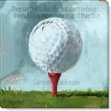 Summer landscape background golf tournament, poster, ticket or banner. Inspirational Golf Ball Art Print