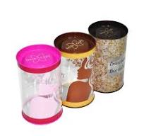 Custom Plastic Cylinder Clear Box Transparent Round Tube Pet PVC Packaging with Tin Lid