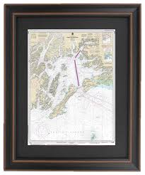 Poster Size Framed Nautical Chart Prince William Sound
