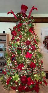 Christmas Tree Red And Lime Christmas Decorating Tree Ideas Deco Mesh Christmas Tree Mrsch Mesh Christmas Tree Christmas Tree Decorations Red Christmas Tree
