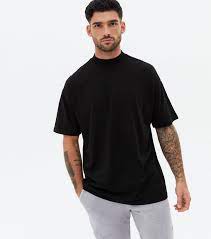 Black High Neck Oversized T Shirt New Look