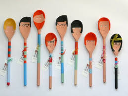 Hand Painted People Decorative Wooden Spoons Wooden Spoon Crafts Spoon Crafts Painted Spoons