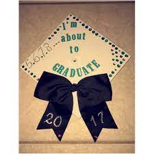 Graduation Cap Idea For Cheerleaders I Used E6000 Glue For The Jewels High School Graduation Cap High School Graduation Cap Decoration Graduation Cap Designs