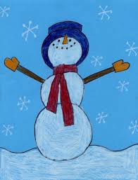 Art Projects For Kids Snowman Drawing Christmas Drawing Kids Art Projects Winter Art Lesson