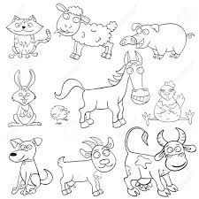 We draw animals for colouring almost daily. Outlined Cute Cartoon Farm Animals For Coloring Book Vector Royalty Free Cliparts Vectors And Stock Illustration Image 13878680