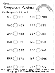 free comparing numbers worksheets 3 digit numbers free4classrooms