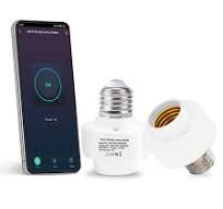 QIACHIP Smart WiFi Light Bulb Socket Adapter E26 Lamp Holder ...