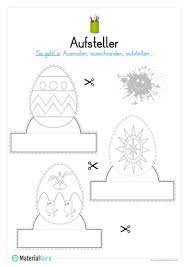 Ein Kostenloser Bastel Aufsteller Zu Ostern Auf Dem Die Kinder Drei Ostereier Ausmalen Ausschneiden U Osternest Basteln Vorlagen Ostereier Ostern Grundschule