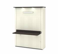 Lit 2 places tête caillebotis vert. Lumina Lit Escamotable Deux Places Double Avec Bureau Et Armoire 83l Bestar
