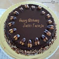 Birthday Cake For Himanshi Nuts Birthday Cake For Friend With Name Jatin Taneja Friends Birthday Cake Happy Birthday Cakes Beautiful Birthday Cakes