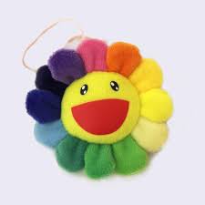 Takashi Murakami Rainbow Flower Plush Keychain Pin Rainbow Flowers Murakami Flower Takashi Murakami