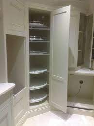 Curved Corner Larder Shelves Kitchen Cabinet Storage Pantry Design Curved Kitchen