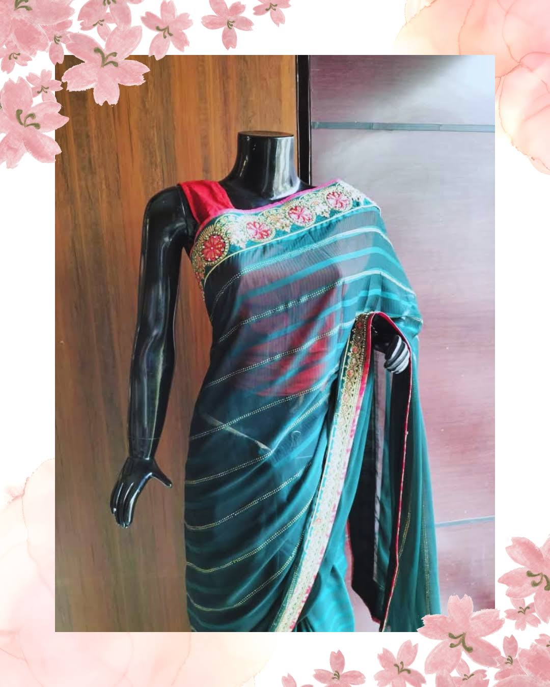 Green Pure Cotton Saree product image