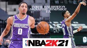 Tyrese Haliburton Nba 2k21 Jumpshot Fix With Comparison In 2021 Nba Haliburton Comparison
