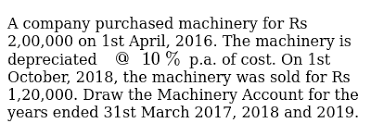Updates of the swertres result is refreshed every 11am, 4pm and 9pm. A Company Purchased Machinery For Rs 2 00 000 On 1st April 2016