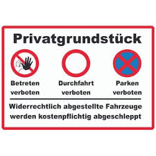 Contact parken verboten on messenger. Hinweisschild Privatgrundstuck Betreten Durchfahrt Parken Verboten 8 49