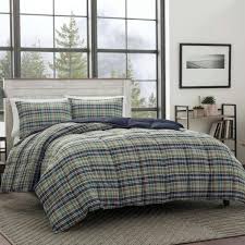 Buy products such as ravello pintuck ruffle skirt bedspread set at walmart and save. Eddie Bauer Rugged 3 Piece Navy Blue Plaid Microsuede Full Queen Comforter Set 196263 The Home Depot