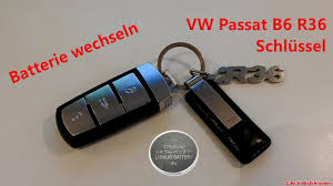 Batterie Wechsel Am Vw Passat B6 R36 Schlussel Change Key Fob Battery Type Cr2032 Youtube